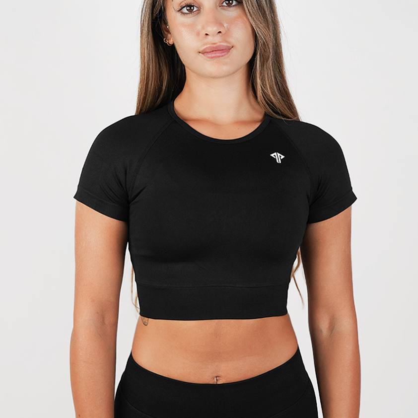 Power Move Short Sleeve Crop Top