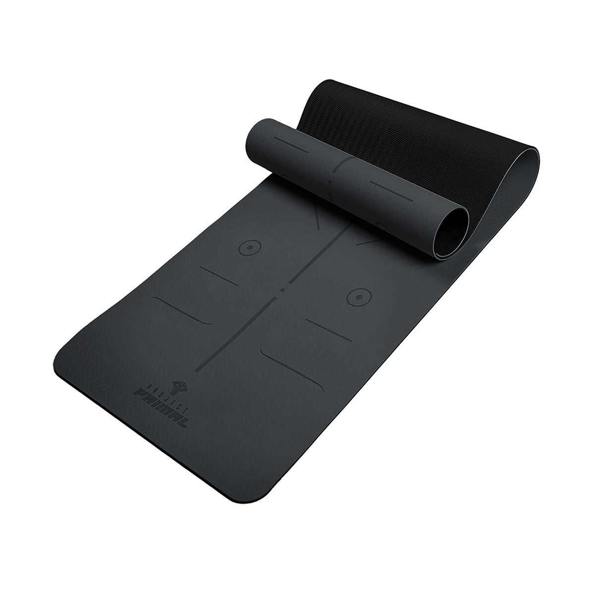 Charcoal Black Alignment Yoga Mat