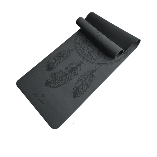 Charcoal Black Dream Catcher Yoga Mat