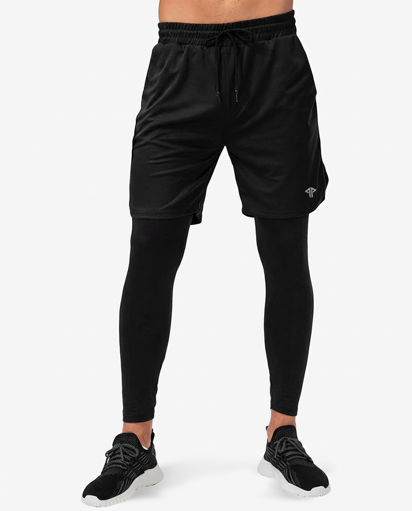 Men Sports Shorts with Compression Leggings
