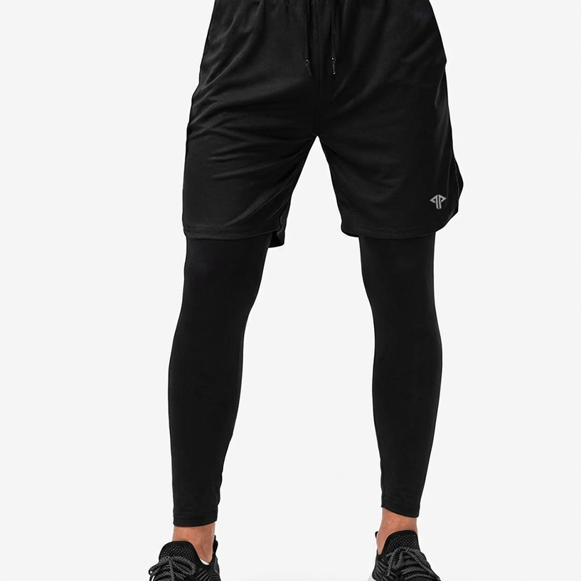 Men Sports Shorts with Compression Leggings