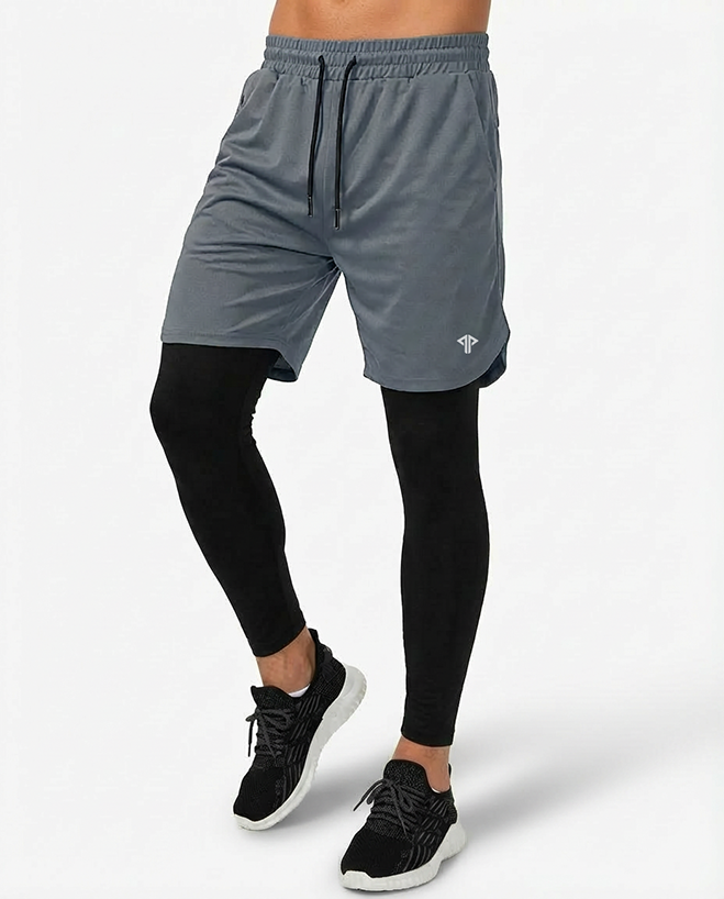 Men Sports Shorts with Compression Leggings