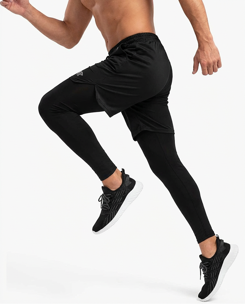 Men Sports Shorts with Compression Leggings