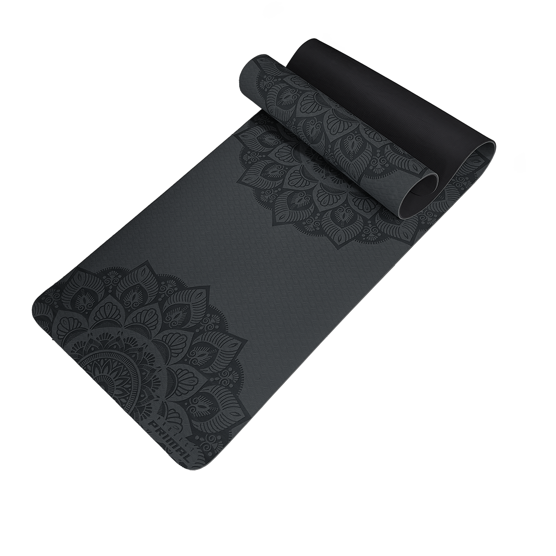 Charcoal Black Sacred Ripples Yoga Mat