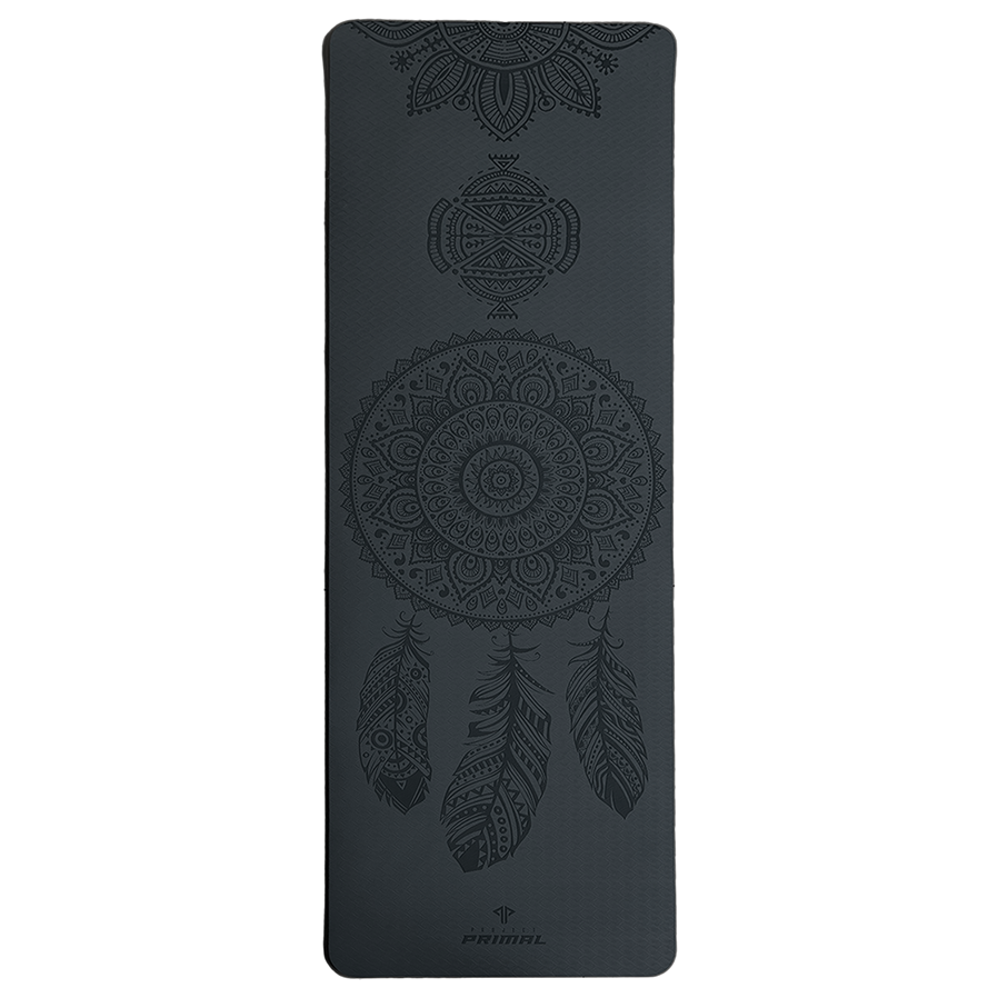 Charcoal Black Dream Catcher Yoga Mat