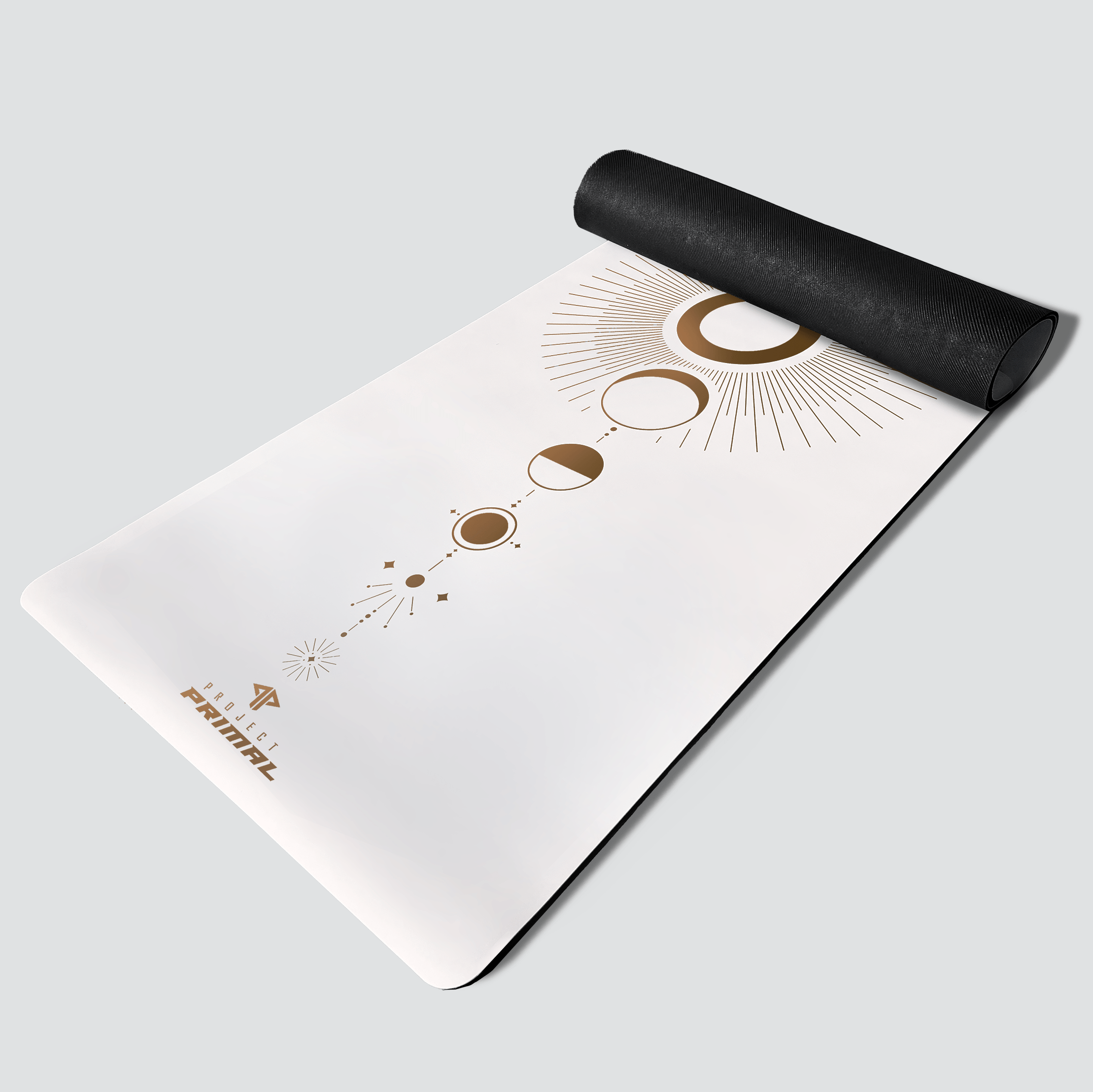 White Moon Phases PU Yoga Mat